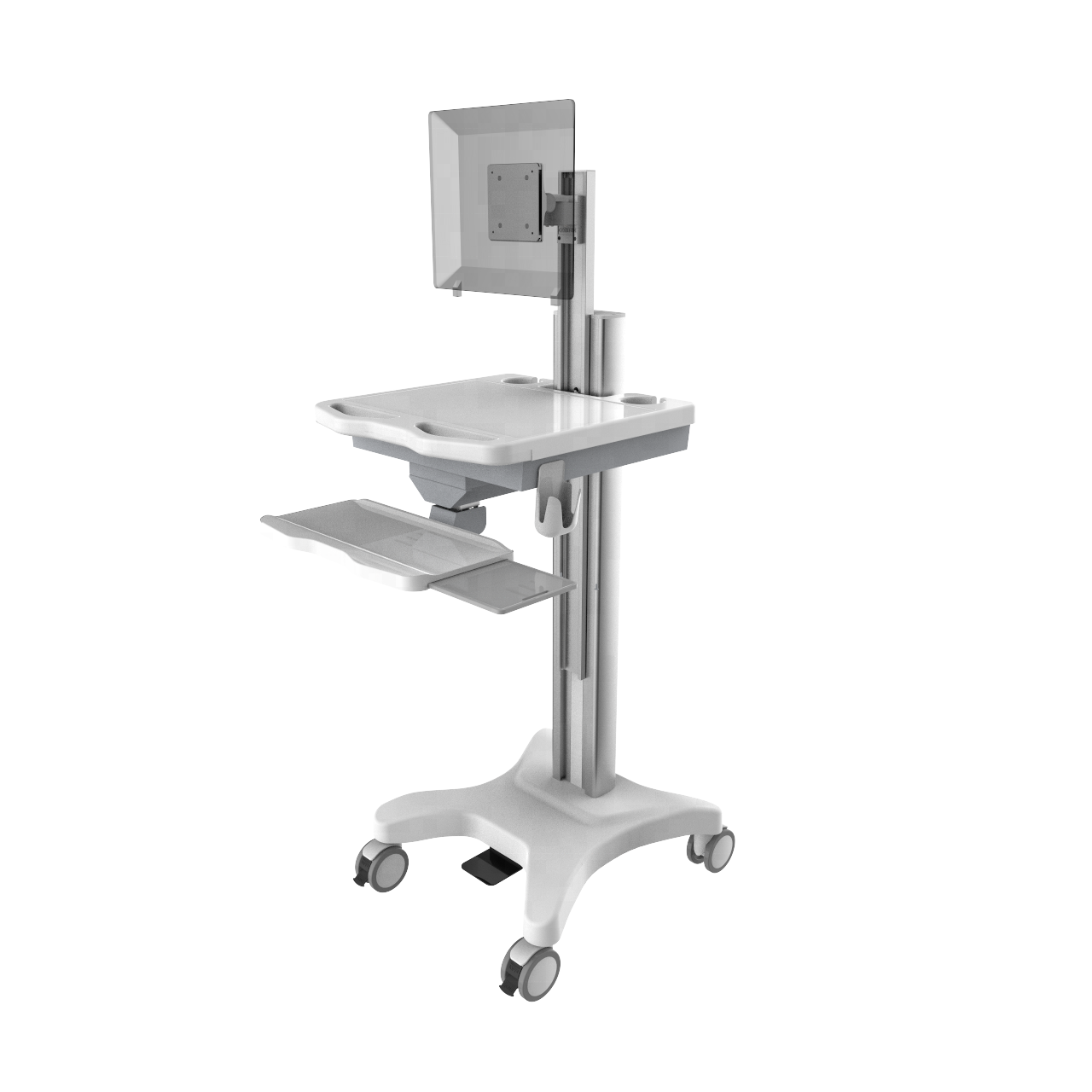 Computer system trolley/ Height adjustable